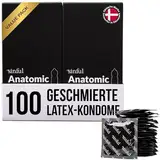 Sinful Kondome 100 Box - 53 mm Breite - Premium Condoms für Männer mit Gleitgel - 100 Kondome 53mm Umfang - Condoms for Men - Anatomic Kondomen - 100 Kondom Großpackungen