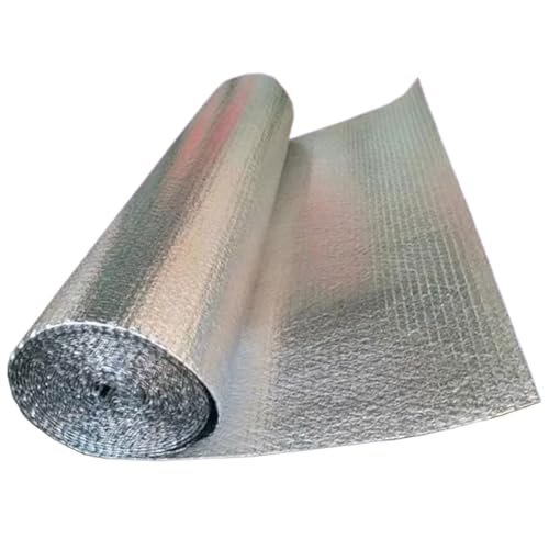 Folienisolierung Roll - Aluminiumfolie -Isolierung | Aluminiumblasen Wärmeschutz Barriere Wrap Board | Wärme schalldichte Baumwollschicht | Wärmereflektor & Strahlungsbarriere für Häuser Dächer Garage