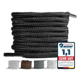 LaceHype 2 Paar - Premium Runde Schnürsenkel [ Ø4,5 mm ] Polyester für Arbeitsschuhe, Stiefel, Outdoorschuhe und Sportschuhe reißfeste Schuhbänder (Schwarz, 90cm)
