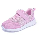 Mädchen Schuhe Kinder Turnschuhe Glitzer Sportschuhe Laufschuhe Hallenschuhe Sneakers Klettverschluss Tennisschuhe Festliche für Jugendliche,34 EU,Pink