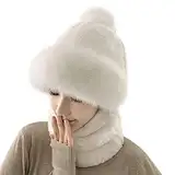 Ygnrggh Teddy Bucket Hat Kunstpelzmütze für Damen England Warm Fischerhüte Damen Winter Hüte Damen Hut Winter Kappe für Damen