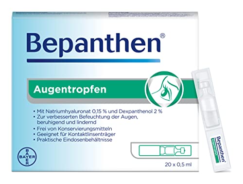 Bepanthen Augentropfen, die Hilfe bei trockenen, geröteten, juckenden oder brennenden Augen, 20-er Pack (20 x 0,5 ml)