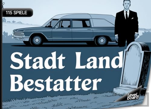 Stadt, Land, Bestatter – 115 Spiele: Stadt, Land, Fluss Bestatter – Spielblock Fachleute Bestattungswesen | Friedhof – Quiz Spiel Sterbekultur Fachwissen