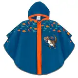 PERLETTI Regen Poncho Reflektierend für Kinder - Bunte Regenmantel Kleinkind Kindergarten 3 4 5 6 Jahre - Regenponcho Regencape Blau Kleine Jungen Mädchen (3-6 Jahre, Dinosaurier)