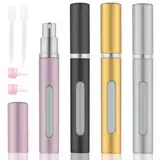 OBSGUMU Parfümzerstäuber Nachfüllbar, 4 Stück 5ml Parfüm Abfüller, Parfum Zerstäuber für Flug Reise, Leicht, Tragbar, Robust,Glas, Reise Parfümzerstäuber für Damen und Herren