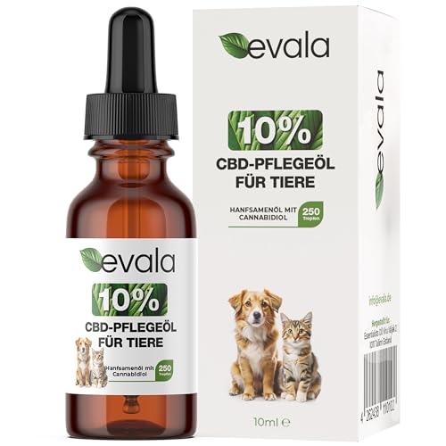 10% CBD Öl für Hunde & Katzen - Terpen & THC frei - Laborgeprüft - Nachhaltige Herstellung - 1000 mg Cannabidiol - 250 CBD Tropfen - 10 ml Hanföl für Hunde & Katzen - Deutsche Qualität - CBD Öl Hund