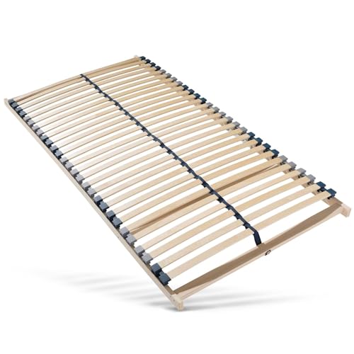 Sleepneo Lattenrost 120x200, Ergonomischer 7-Zonen-Lattenrost aus Buchenholz, 28 Latten, Selbstmontage, starr, hohe Traglast bis 140Kg, Lattenrahmen, Federholzrahmen