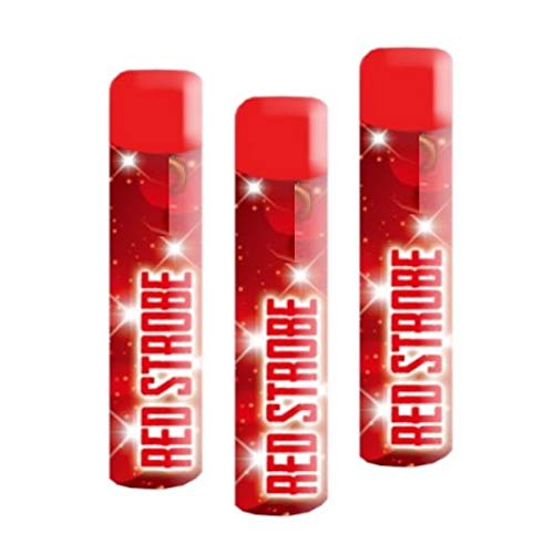 3 Stück h2i Red Strobe Handfackel Bengalo Pyro Rauch Vulkan Lanzenlicht Stroboskop Fontäne Party Feuerwerk Rauchfarbe rot