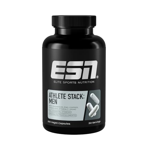 ESN Athlete Stack Men, 210 Kapseln, Alle essentiellen Vitamine und Mineralstoffe, Vegan, Geprüfte Qualität - Made in Germany