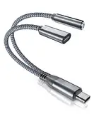 RUXELY USB Typ C zu 3,5mm Kopfhörer Adapter mit Ladebuchse,2 in 1 DAC 1/8 Klinke Audio Aux Adapter und Laden für iPhone 15,iPad 10 Pro Air 4 5 Mini 6,Samsung Galaxy Z Flip5,A54,S23,A53 A33 S23 S22