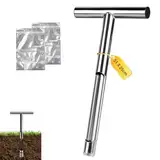 Supaway Bodenprobennehmer 51 cm Bodenproben-Sonde 304 Edelstahl Bodensonden mit T-Griff 2,5 mm Wandstärke Werkzeug für Bodenproben mit 2 Bodenprobenbeuteln zum Testen Gartenerde Landwirtschaft Forst