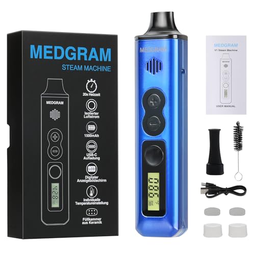 Vaporizer Kräuter, Präzise Temperatureinstellung 93-220℃, LCD Display, Magnetisches Slide-In-Mundstück, Einfache Reinigung, Ideal für Anfänger