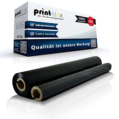 Print-Klex Thermorolle kompatibel für Brother Fax V 1 Fax T 102 Fax T 104 Fax T 106 Fax T 7 Plus Fax T 72 Fax T 74 Fax T 76 Fax T 78 PC 72 RF Schwarz K - Eco Pro Serie Thermoband Faxrolle