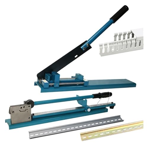 XYUERU Doppelnut-Schienenschneider, Manuelles DIN-Schienenschneider-Werkzeug + Tisch-Schneidmaschine for Kabelkanäle Mit Transferschieberpositionierung Und 50-cm-Lineal, for Schneiden Von Schlitzen