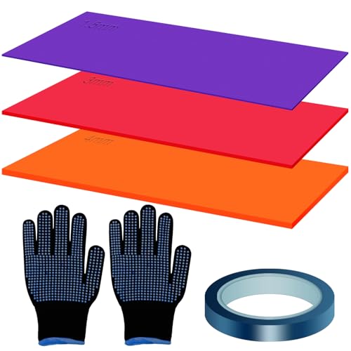 BYZESTY 3 Stück 3D Sublimation Silikon, Sublimation Rohlinge mit Hitzebeständigem Klebeband und Handschuh, Elastische Sublimationsrohlinge, Sublimation Tassen Rohlinge für Bedrucken Von Tassen