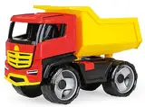 Lena - Starke Riesen GIGA Truck Muldenkipper Titan, Kipplaster ca. 51 cm, großes Baustellen Spielfahrzeug für Kinder ab 3 Jahre, Stabiler Kipper LKW, mit Mulde zum Kippen, 2143, Rot, Gelb, Schwarz