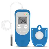 ThermElc TE-03 ETH Temperatur Luftfeuchtigkeit Logger hochpräziser digitaler Sonde, Genauigkeit bis zu ±0,3 °C, automatischer PDF-CSV-Bericht, LED-Warnlicht, ideal für die pharmazeutische Lagerung