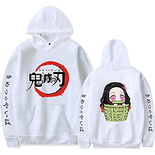 Yumenam Unisex Demon Slayer Kapuzenpullover Cartoons Netter Kamado Nezuko 3D Druck Langarm Hoodie Hooded Sweatshirt Jacke Kimetsu no Yaiba Cosplay Kostüm Outwear