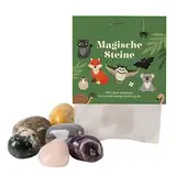10x "Magische Steine" Glückssteine für Kinder – Mitgebsel für Kindergeburtstag – Glücksbringer Stein - Geburtstagmitbringsel – Gastgeschenk Kinder Geburtstag – Glücksstein Mitbringsel