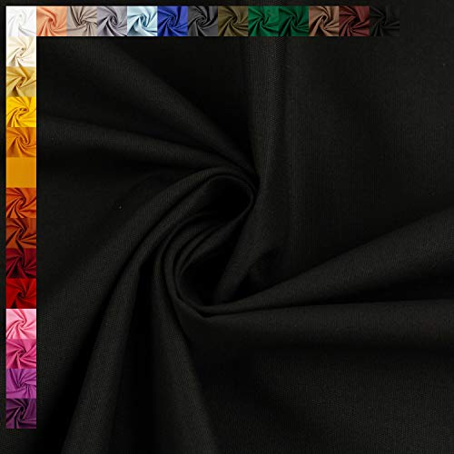 Swafing Baumwollstoff Heide, Uni-Farben, Einfarbig, 100% Baumwolle, schwarz, Standard 100 by Oeko-TEX (50cm x 150cm)