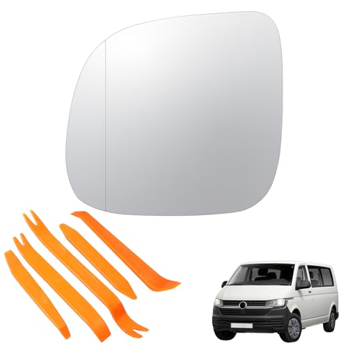 Spiegelglas Ersatz für VW T5 (2010-2015) T6 (2016-2021) VW Transporter Caravelle(2014-2018) beheizbar Ersatzspiegelglas Fahrerseite Außenspiegel Rückspiegelglas Seitenspiegelglas(Links)