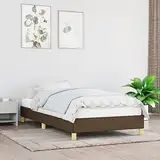 Higsose Bettgestell Zimmer 193x93x25cm Braun Stoff,Sperrholz,Holzwerkstoff Bedframe(No Mattress) Klassischer Stil Jugendbett Lattenrost Sofa Im Wohnzimmer Vielseitige Tagesbett Holz