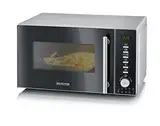 SEVERIN 3-in-1 Mikrowelle mit Grill und Heißluftfunktion, Minibackofen mit 10 Leistungsstufen, multifunktionale Mikrowelle mit Drehteller und Grillrost, schwarz, MW 7773