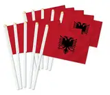 25 Stück Albanien Handheld Flagge,Alban Dekor Hand gehalten Hold Fahne, Dekoration Banner hand Albania