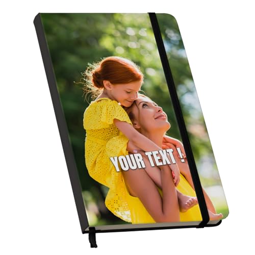 Coverpersonalizzate.it Personalisiertes Notizbuch mit Foto und Text | Soft-Touch-Einband einfarbig | A5 Format | 8 Farben verfügbar
