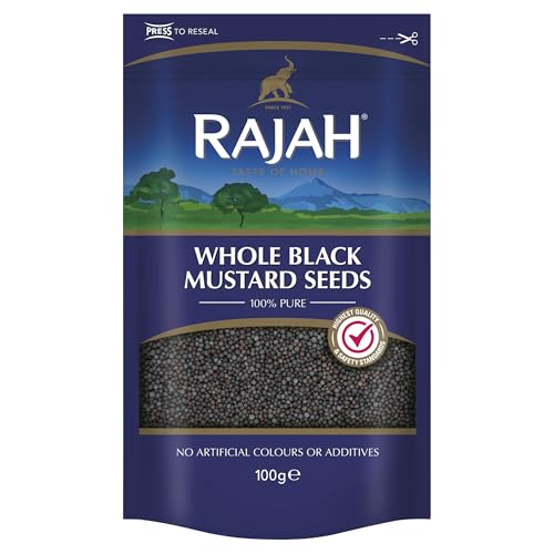 Rajah Senfsamen – Ganze, schwarze Senfkörner zum Würzen und Kochen – 1 x 100 g