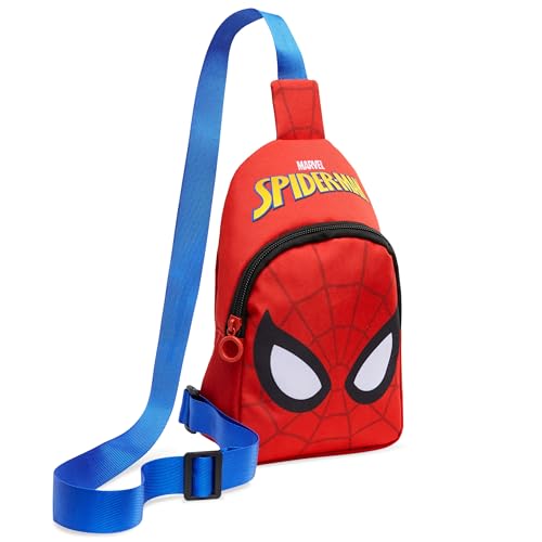 Marvel Spiderman Sling Bag Kinder, Brusttasche Umhängetasche mit Verstellbarem Gurt - Geschenke für Jungs