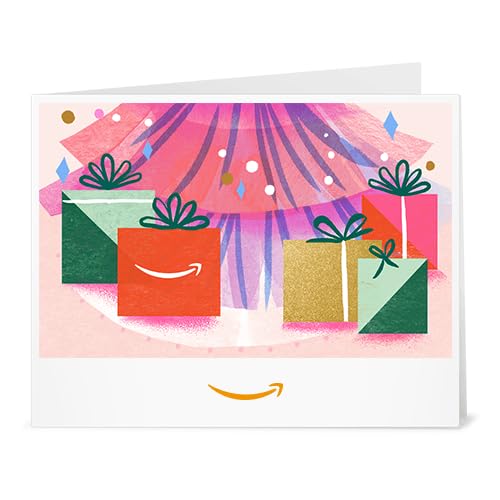 Amazon.de Gutschein zum Ausdrucken (Weihnachtsbaum mit Geschenken abstrakt - zum Ausdrucken)