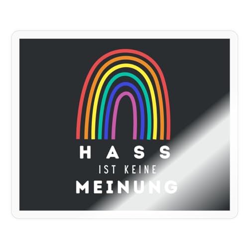 Spreadshirt Hass Ist Keine Meinung Statement Regenbogen Sticker, max. 10 x 10 cm, 10 x 10 cm, Transparent glänzend