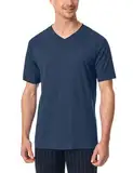 Schiesser Herren Schlafshirt Kurzarm V-Ausschnitt Bio-Baumwolle-Mix + Relax Pyjamaoberteil, royal_182181, 58