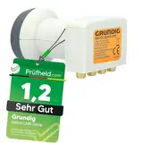 [ Test SEHR GUT, Note 1.2 *] GSS Helios Quad LNB mit LTE Abschirmung & Sun Protect UV Schutz, 4Fach HD 4K LNB für 4 Teilnehmer für Direktanschluss (TV Fernseher, Sat Receiver) LMB für Satelliten
