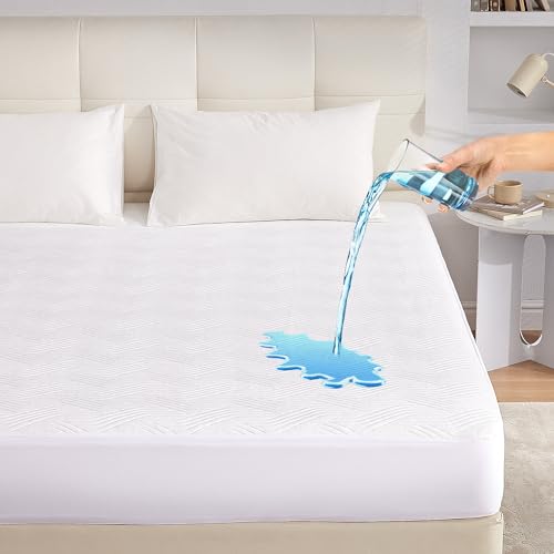 Eiayeebil Twin XL Wasserdichter Matratzenschoner, atmungsaktiver 3D-Luftgewebe-Matratzenschoner, Doppel-XL-Spannbetttuch, 360° tiefe Tasche, Spannbetttuch, Matratzenauflage für Jugendwohnheim,