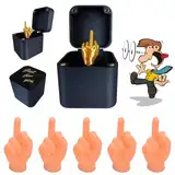 Mittelfinger Geschenk Box,Guador mittelfinger in Box mit 5 Stück Tiny Hands Mittelfinger Puppets, Mini Hände Mittelfinger Tiny Hands,Middle Finger Surprise Gift Box, Prank Geschenk für Erwachsene