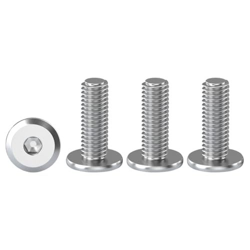 Drenky 20 Stück Schrauben mit Innensechskant Flachkopfschrauben M4 Linsenkopfschrauben Gewindeschrauben M4x20mm Edelstahlschrauben für Möbelmontage, Holzbearbeitungsprojekte
