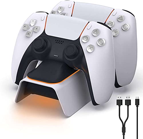 NexiGo PS5 Controller Ladestation, PS5 Ladestation Controller 2 Std Schnelllade LED Anzeige Schutzchip Ladestation für DualSense Ladestation, PS5 Ladestation für Sony DualSense Wireless Controller