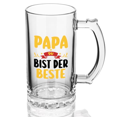Joymaking Bierglas Geschenke für Papa, Papa Geschenk, Vatertagsgeschenk, Vater Sohn Geschenke Sohn Tochter Bierkrug 0,5L
