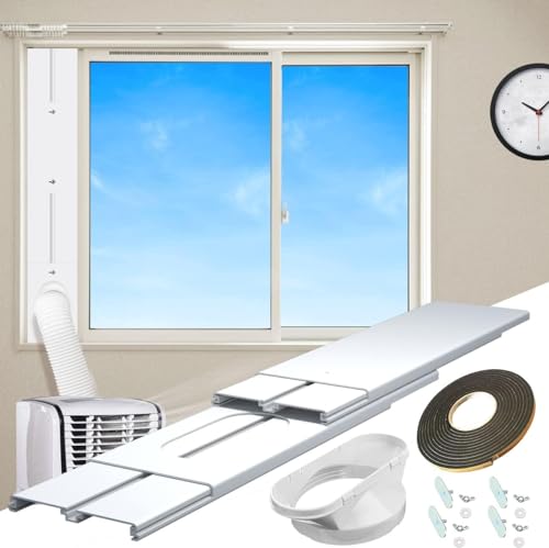 Aozzy Einstellbare Fenstergleit Kit Platte Klimaanlage Windschutz für tragbare Klimaanlage, Erweiterung Window Panel Kit (15CM (5,9") Schlauch), Polyvinylchlorid (PVC)