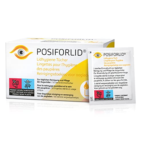 POSIFORLID® Lidhygiene-Tücher. Vorbefeuchtete, sterile Tücher zur Reinigung der Augenlider, 50 Stück