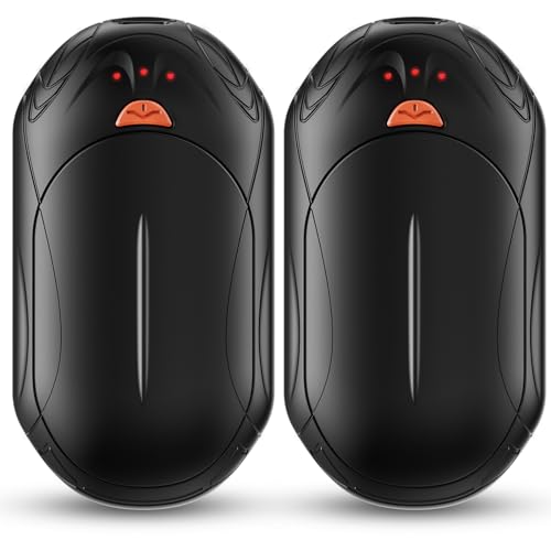 Handwärmer wiederaufladbar 2-Pack, 6000mAh elektrische tragbare Taschenheizung, 24Hrs Lange Heizung Tasche Größe elektrische Handwärmer, Wärme-Therapie ideal für draußen, Jagd, Golf, Camping, warme