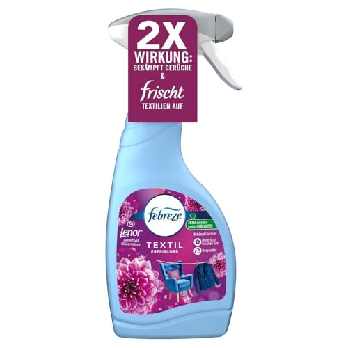 Febreze Textilerfrischerspray 500 ml Lenor Amethyst Blütentraum mit FrischeLuft-Technologie Bekämpft selbst in Textilien Festsitzende Gerüche und Hinterlässt einen Frischeduft