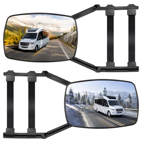 KAOLALI Wohnwagenspiege, 2 Stück Universal Außenspiegel 2er Set, Auto Doppel Seitenspiegel, Außenspiegel Wohnwagen, Anhängerspiegel für Wohnwagen und Caravan, Drehbar und Zusammenklappbar