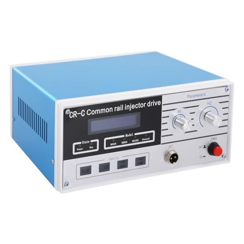 Injektoren Tester,CR-C Common Rail Einspritzdüsenprüfgerät Set - Diesel Kraftstoffdüsen Tester mit 0-60MPa Manometer, 1L Ölbehälter & 6 Adapterkabeln für Öffnungsdruck/Leckage/Sprühmuster