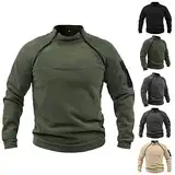 Fowjknww Fleecepullover Herren Militär Outdoor Fleecejacke Warme Tactical Combat Fleece Pullover Taktische Jacke Fleece Jacket Winterpullover Sport Jumper Tops Army Winddichte Pullover