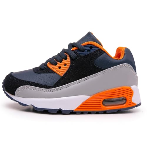 Daclay Kinder Schuhe Jungen Mädchen Turnschuhe Laufschuhe Sneaker für Unisex-Kin Outdoor Navy Orange 38 EU