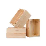 PINEEA Holzkiste Klein - Weinkisten Holz - Deko Holzkisten - Weinkiste Holzbox – Obstkiste Vintage – Kiste Natur 30x20x15