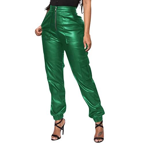 Geilisungren Lederhose Damen GüNstig Motorradhose wasserdichte Motorcycle Biker Pants mit Abnehmbarer Elastische Kunstleder Hosen Damen High Waist Motorradrüstung Bleistifthose Schutzauskleidung